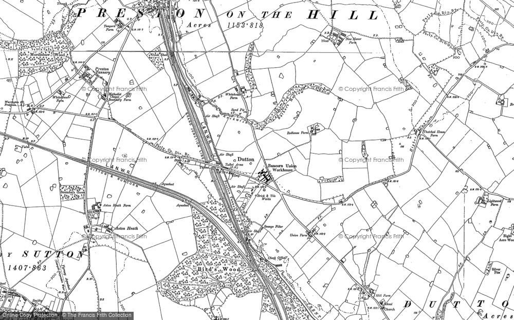 Old Map of Historic Map covering Bird's Wood in 1879