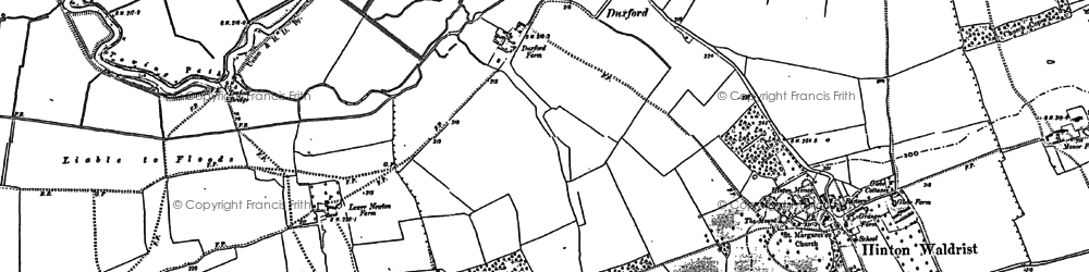 Old map of Duxford in 1898