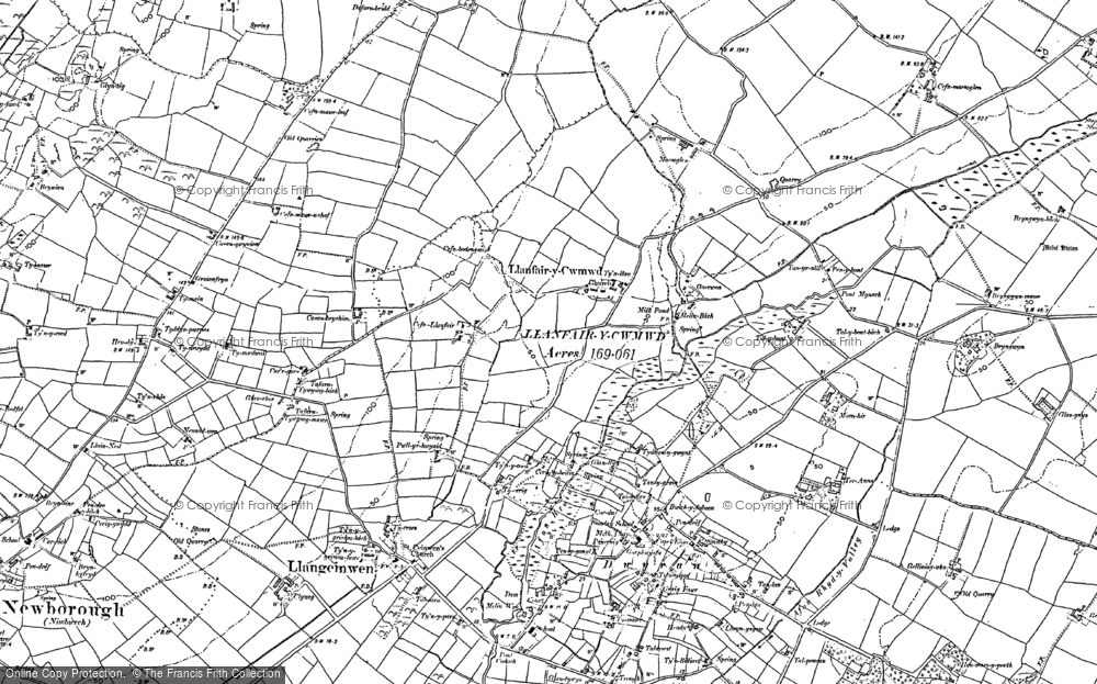 Old Map of Dwyran, 1899 in 1899