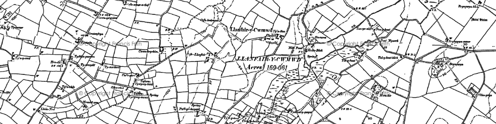 Old map of Dwyran in 1899