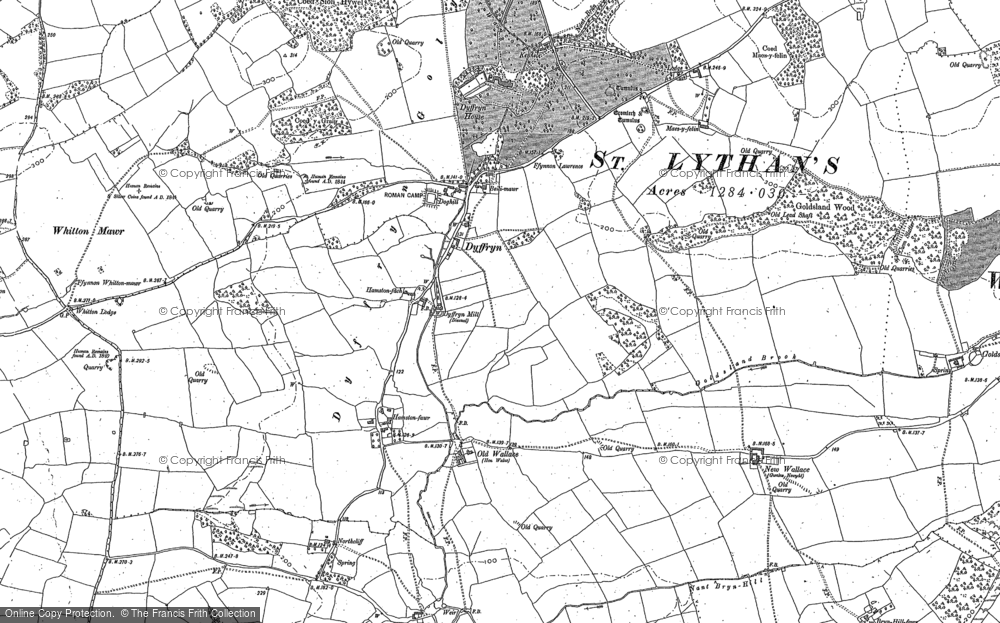 Old Map of Dyffryn, 1898 in 1898