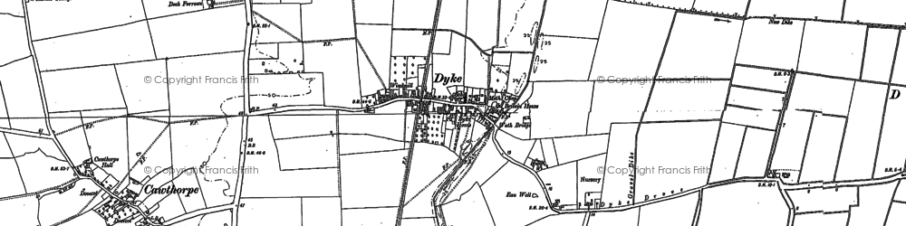 Old map of Dyke in 1886