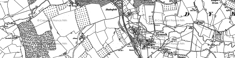 Old map of Dymock in 1882