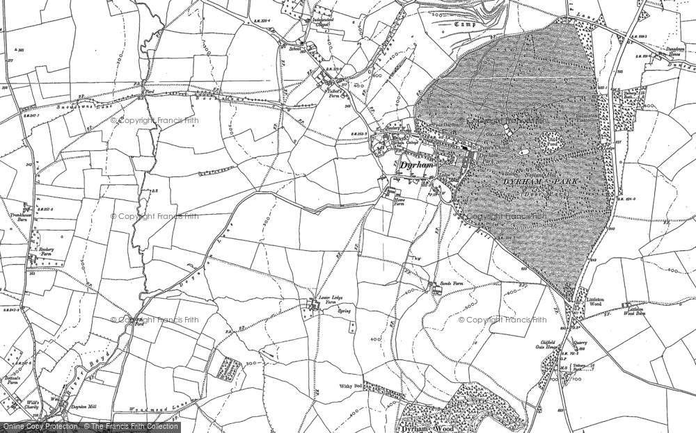 Old Map of Dyrham, 1881 in 1881