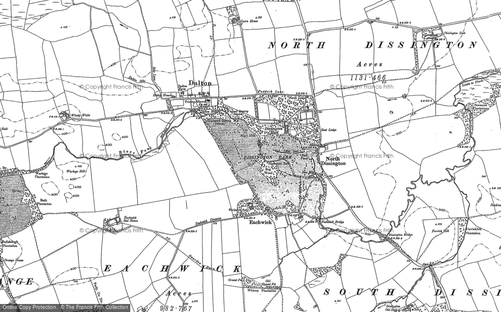 Old Map of Eachwick, 1895 in 1895