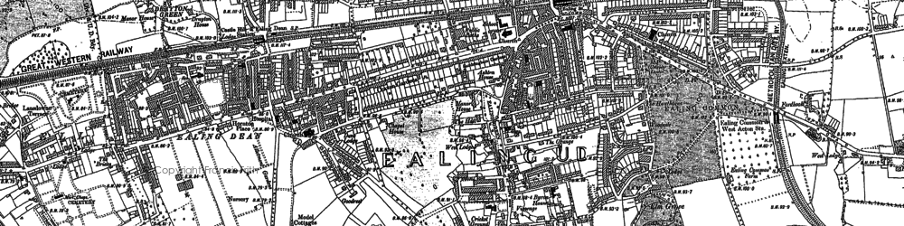 Old map of Ealing in 1893