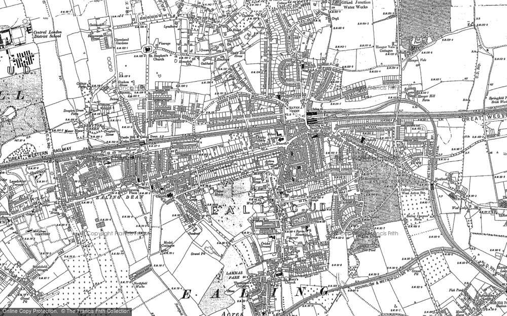 Old Map of Ealing, 1894 in 1894