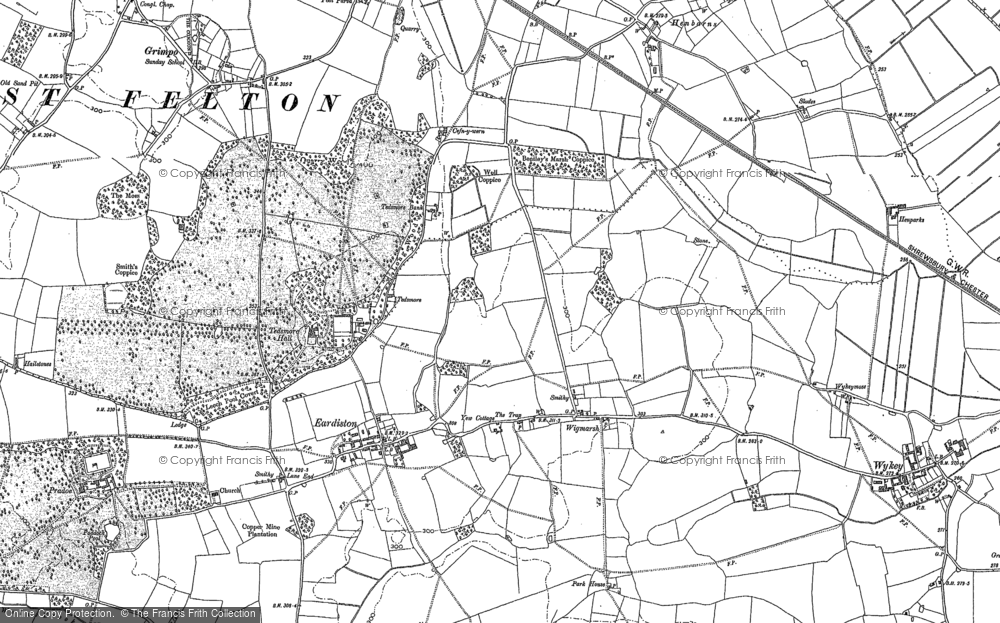Old Map of Eardiston, 1875 - 1880 in 1875