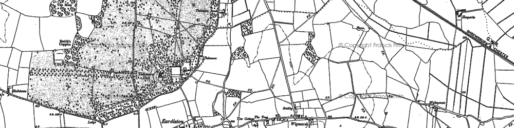 Old map of Eardiston in 1875