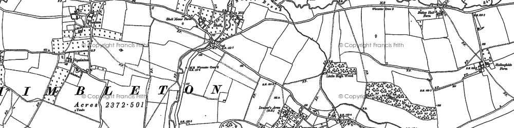 Old map of Earl's Common in 1883