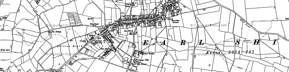 Old map of Earl Shilton in 1886