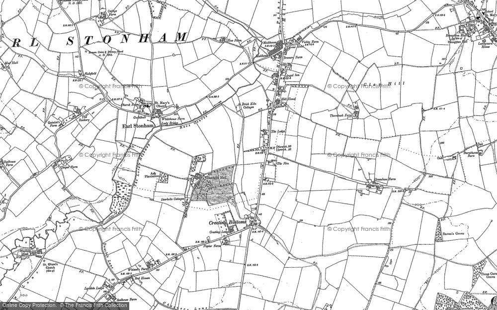 Old Map of Earl Stonham, 1884 in 1884