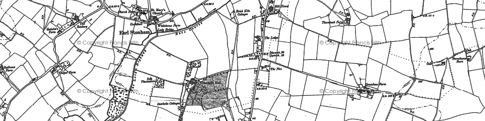 Old map of Creeting Bottoms in 1884