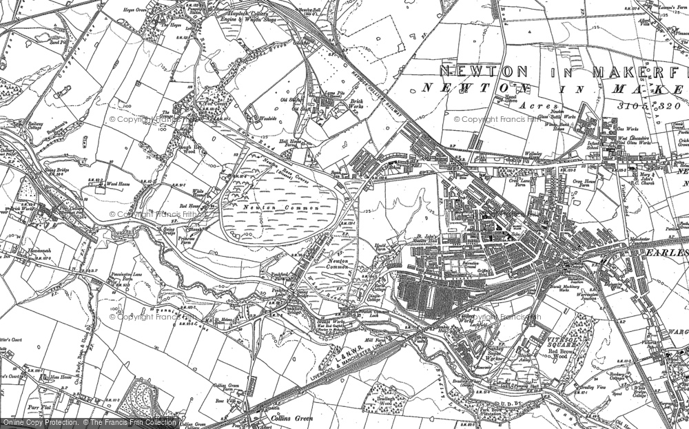 Old Map of Earlestown, 1891 - 1892 in 1891