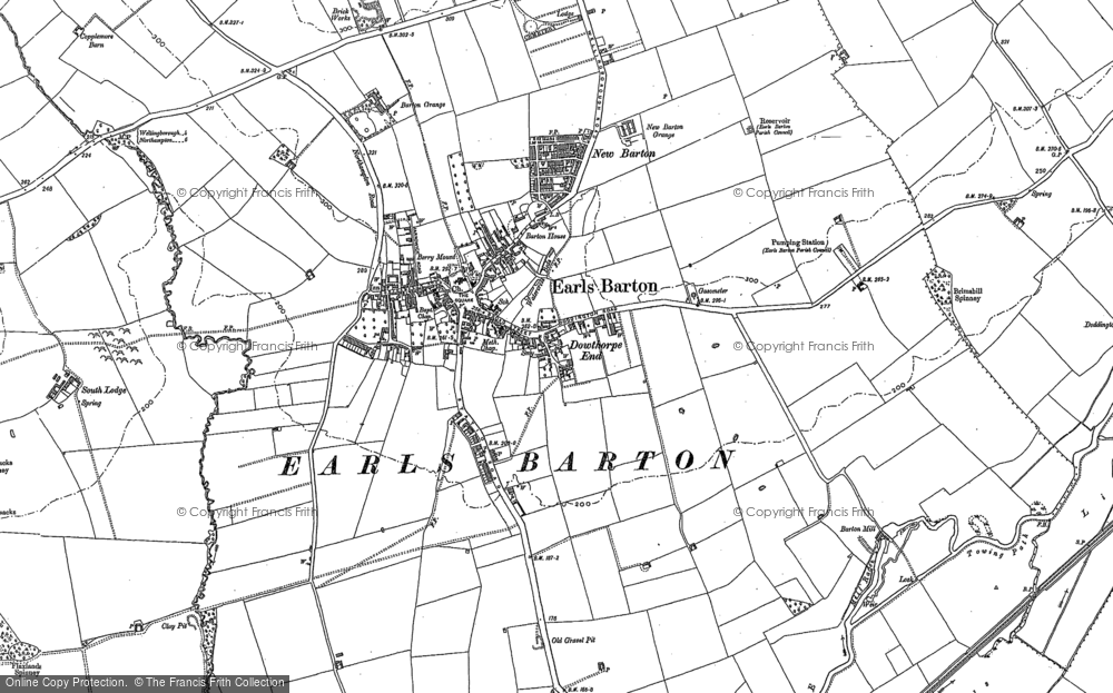 Old Map of Earls Barton, 1884 - 1899 in 1884