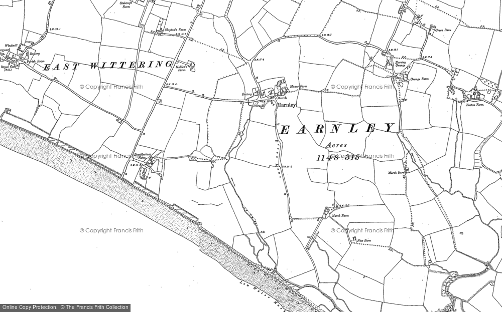 Old Map of Historic Map covering Bracklesham Bay in 1898