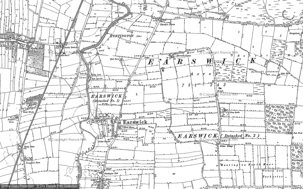 Old Map of Earswick, 1891 in 1891