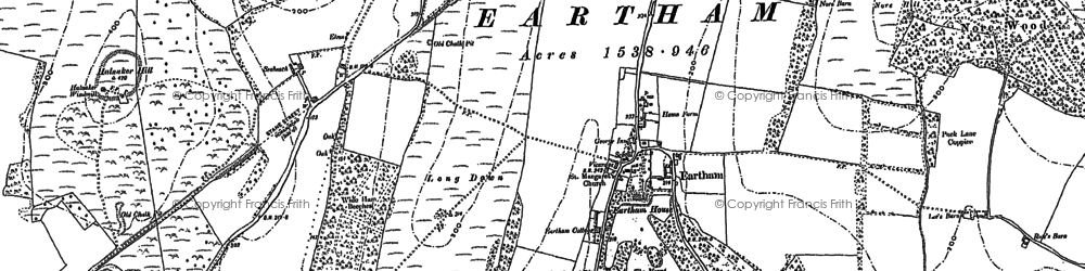 Old map of Stane Street (Roman Road) in 1896
