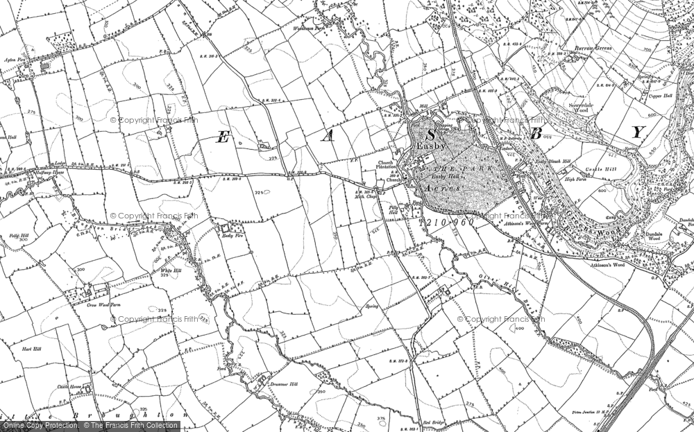 Old Map of Historic Map covering Ayton Firs in 1892