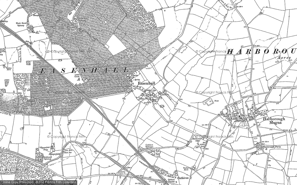 Old Map of Easenhall, 1886 - 1903 in 1886