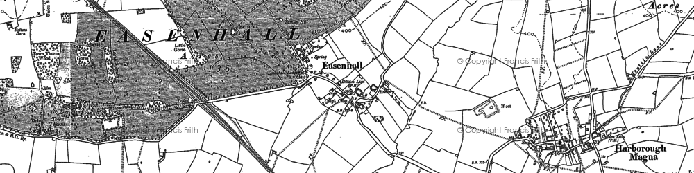 Old map of Easenhall in 1886