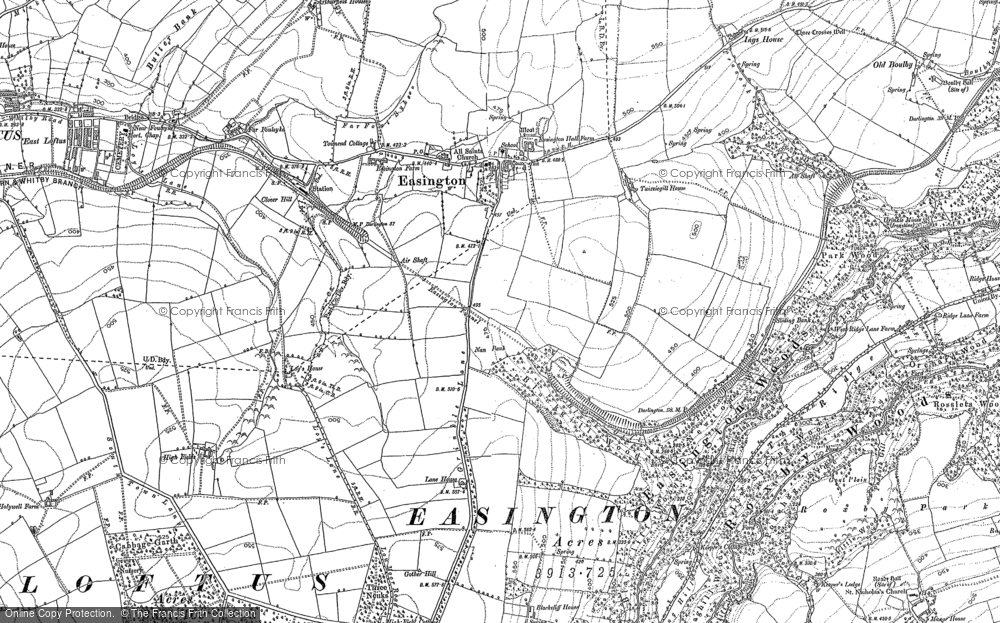 Old Map of Historic Map covering White Stones in 1893