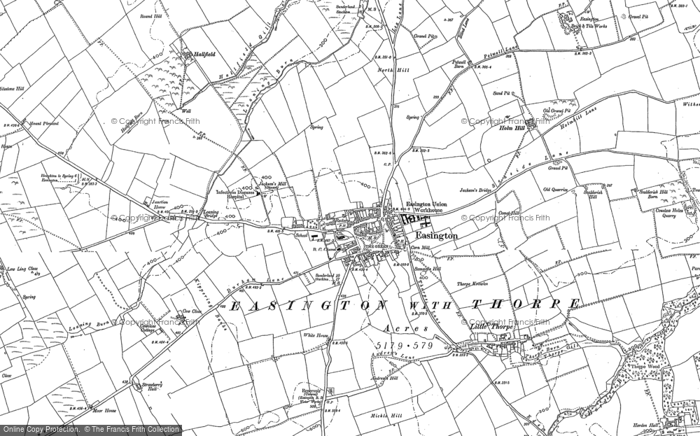 Old Map of Easington, 1896 - 1914 in 1896