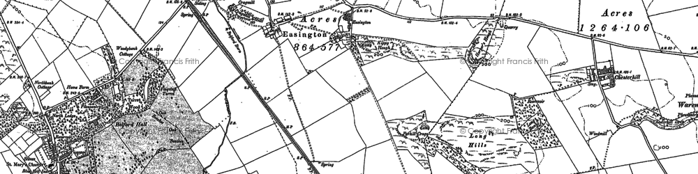 Old map of Belford Station in 1897