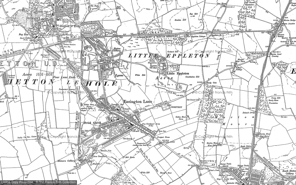 Old Map of Easington Lane, 1895 - 1914 in 1895