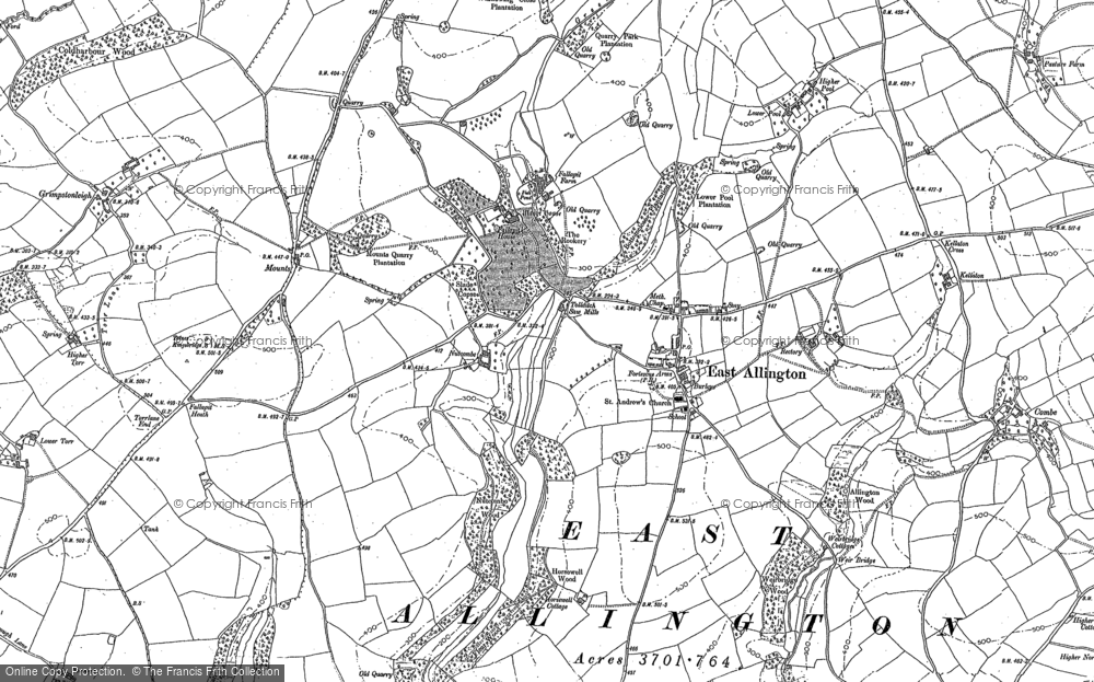 Old Map of East Allington, 1884 - 1905 in 1884