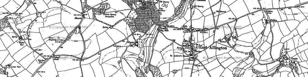Old map of East Allington in 1884