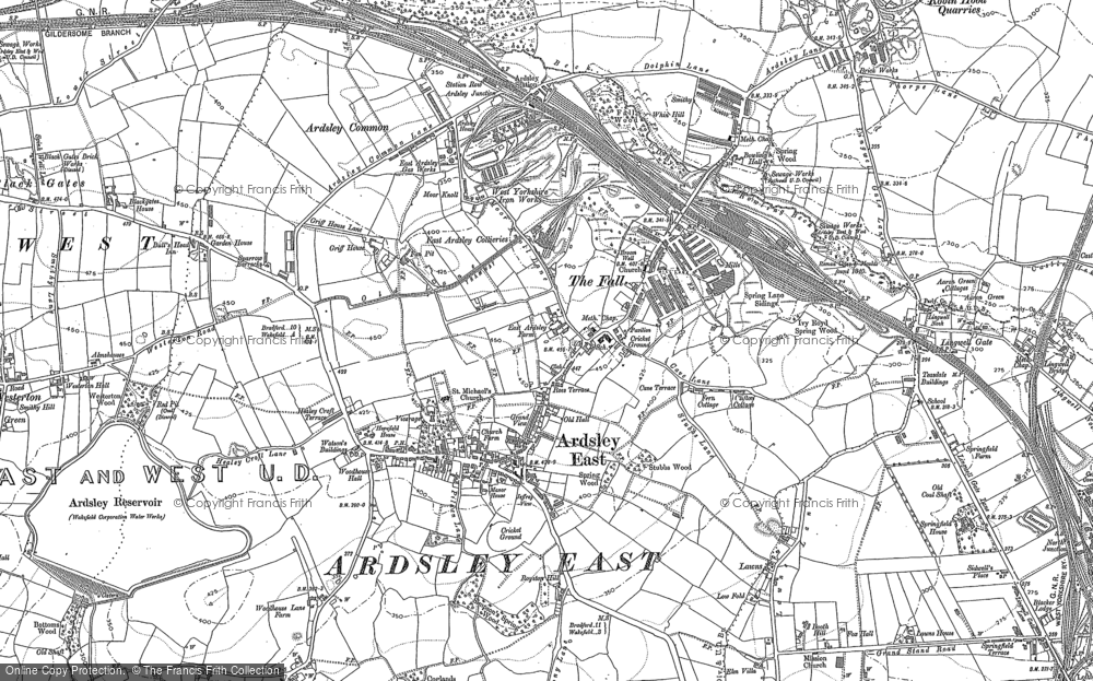 Old Map of Historic Map covering Ardsley Resr in 1892