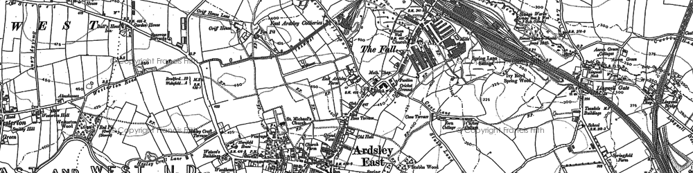 Old map of East Ardsley in 1892
