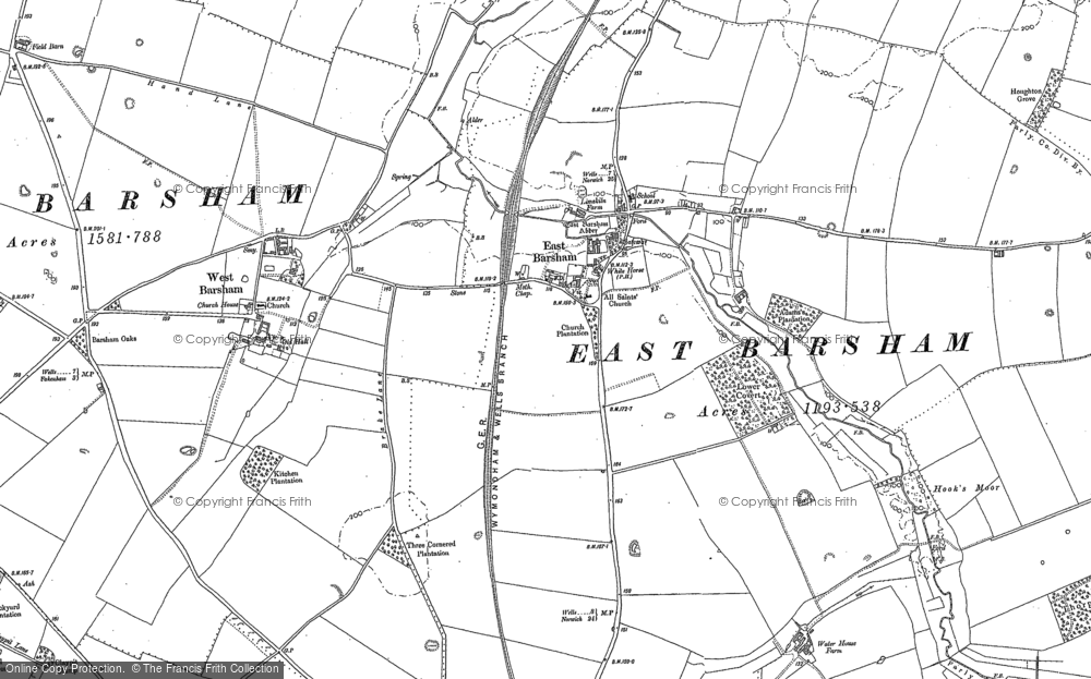 Old Map of East Barsham, 1885 in 1885