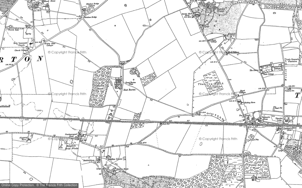 Old Map of East Barton, 1883 - 1884 in 1883