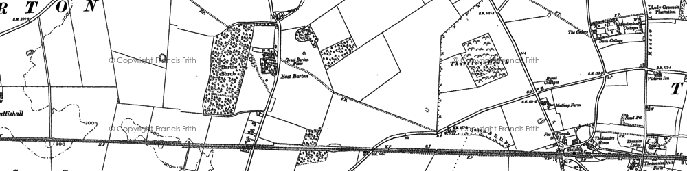 Old map of Barton Shrub in 1883