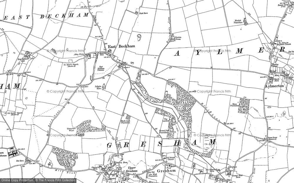 Old Map of East Beckham, 1885 - 1905 in 1885