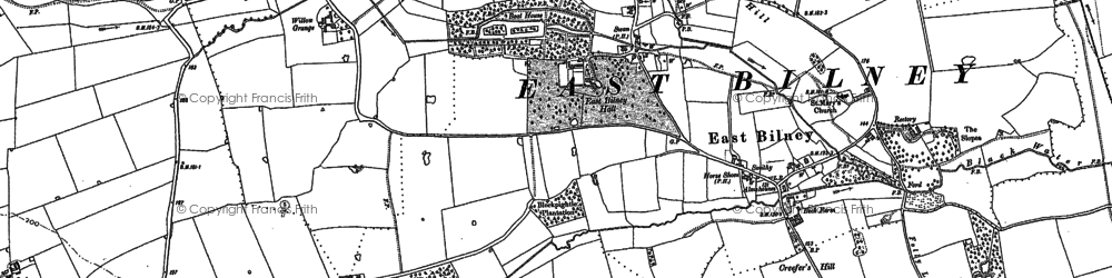 Old map of East Bilney in 1883