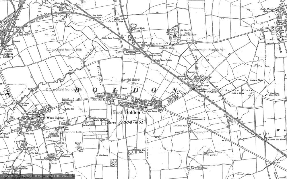Old Map of East Boldon, 1913 - 1914 in 1913