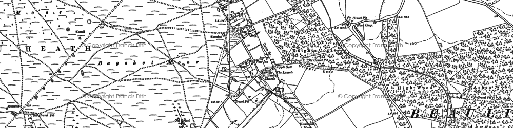 Old map of Hatchet Gate in 1895