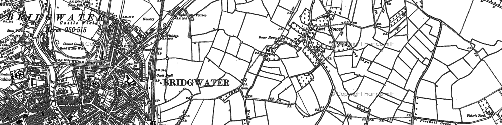 Old map of East Bower in 1886
