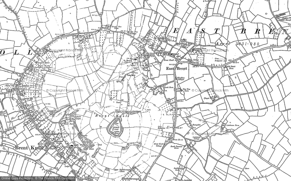 Old Map of East Brent, 1884 in 1884