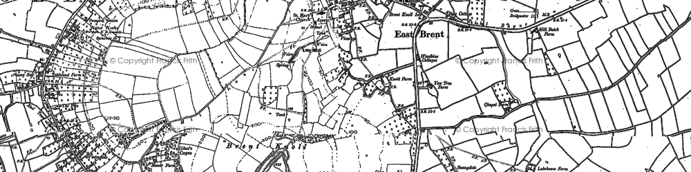 Old map of East Brent in 1884