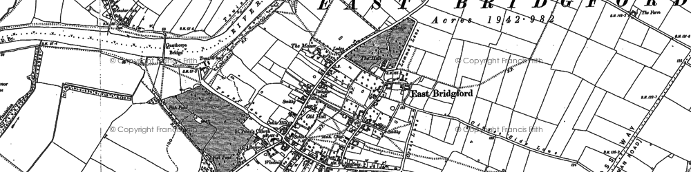 Old map of East Bridgford in 1883