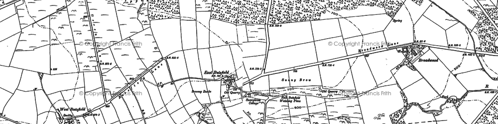Old map of Butsfield Burn in 1895