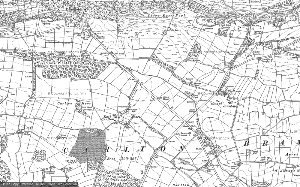 Old Map of East Carlton, 1891 in 1891