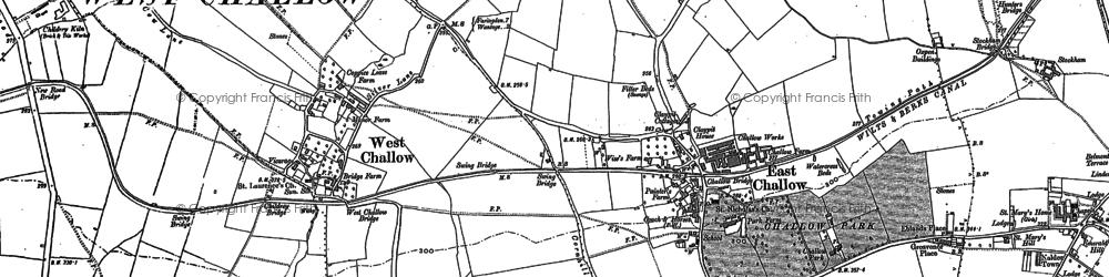 Old map of East Challow in 1898
