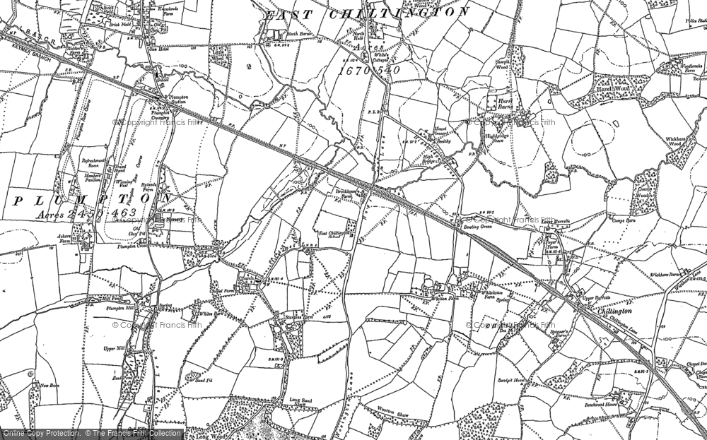 Old Map of Historic Map covering Brookhouse in 1896