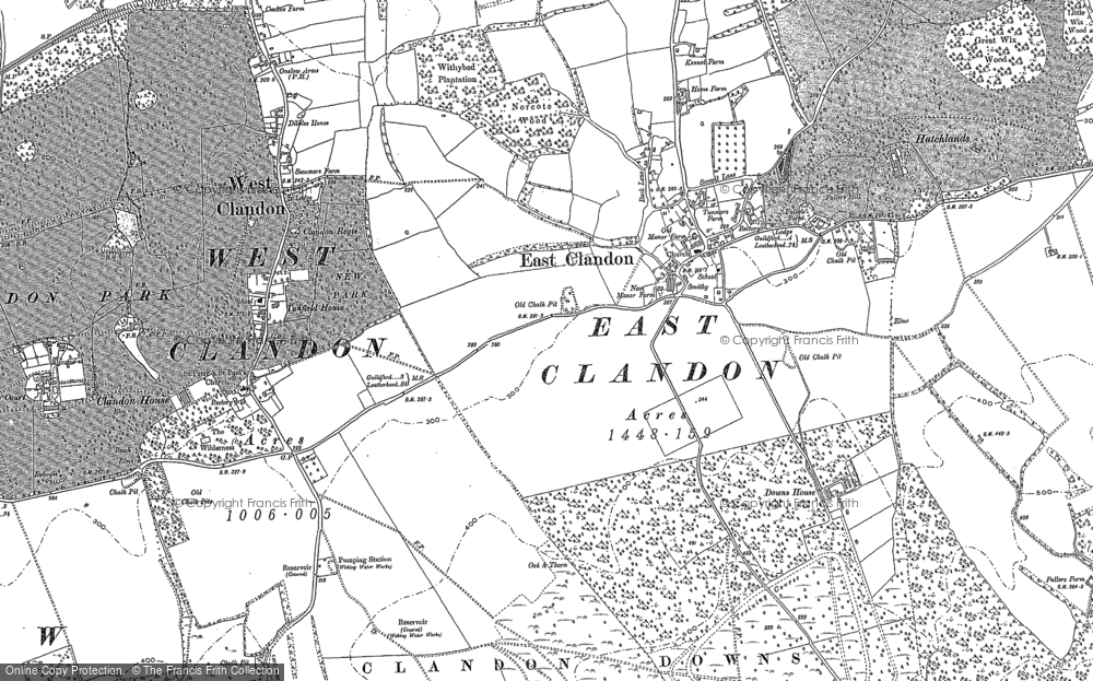 Old Map of East Clandon, 1895 in 1895