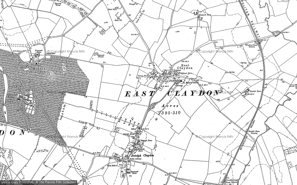 Old Map of East Claydon, 1898 in 1898